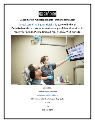 Dental Care In Arlington Heights Definitedental.com