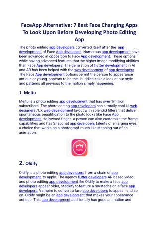 FaceApp Alternative 7 Best Face Changing Apps To Look Upon Before Developing Photo Editing App
