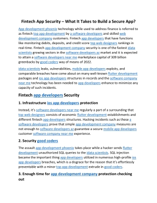 Fintech App Security – What It Takes to Build a Secure App