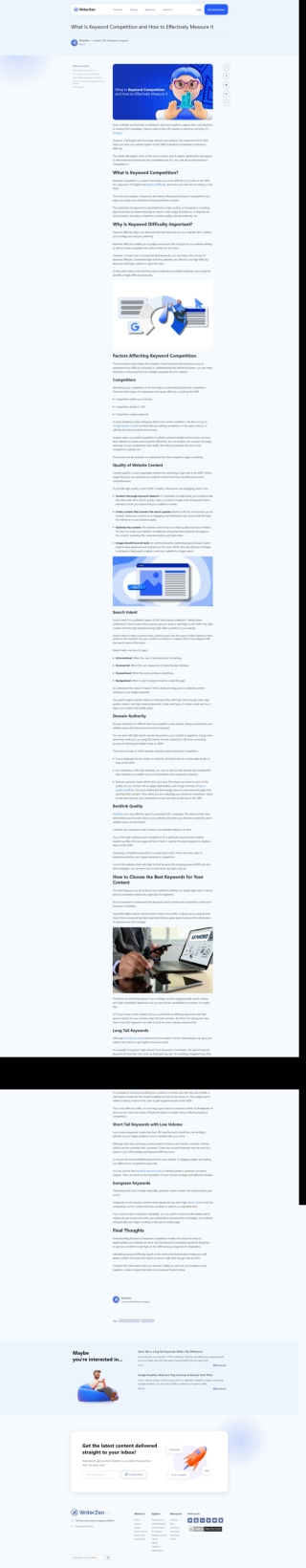 WriterZen - What Is Keyword Competition and How to Effectively Measur