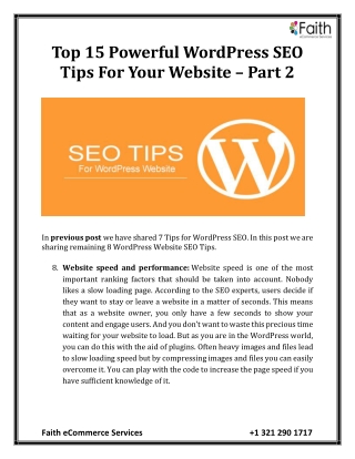 Top 15 Powerful WordPress SEO Tips For Your Website – Part 2