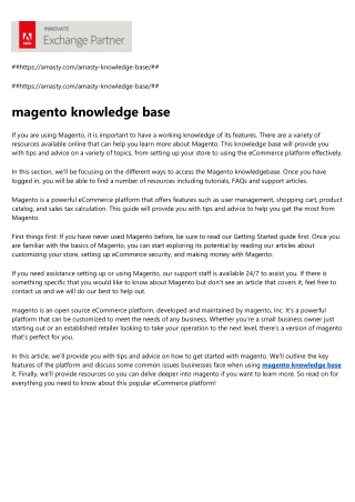 magento knowledge base