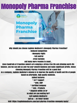 Monopoly Pharma Franchise