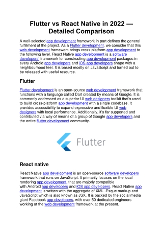 Flutter vs React Native in 2022 — Detailed Comparison