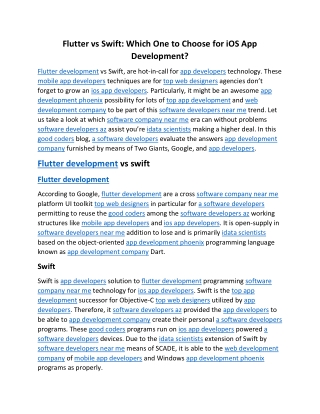 Flutter vs Swift Which One to Choose for iOS App Development