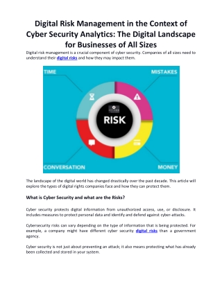 Digital Risk Management in the Context of Cyber Security Analytics