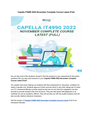 Capella IT4990 2022 November Complete Course Latest (Full)