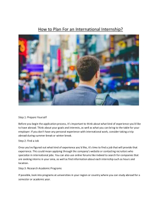 How-to-Plan-For-an-International-Internship?