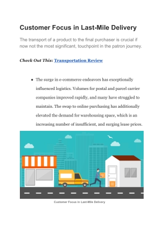 Customer Focus in Last-Mile Delivery