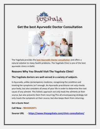 Get the best Ayurvedic Doctor Consultation