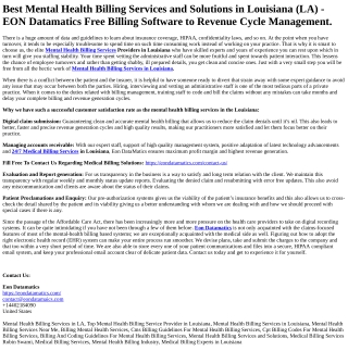 Mental Health Billing Services in Louisiana (1)
