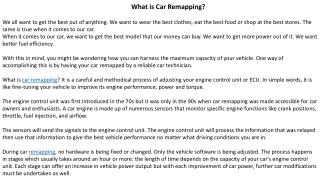 What is Car Remapping?