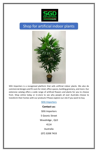 Shop for artificial indoor plants