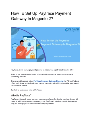 How To Set Up Paytrace Payment Gateway In Magento 2