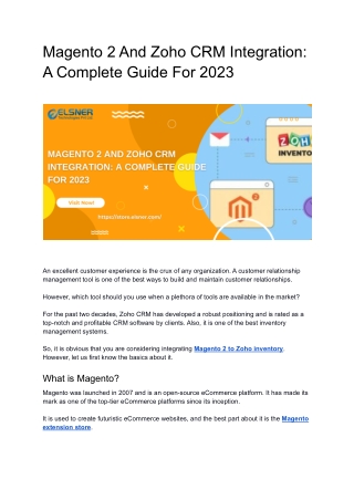 Magento 2 And Zoho CRM Integration_ A Complete Guide For 2023