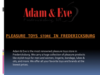 Adult Pleasure Toys Store in Fredericksburg