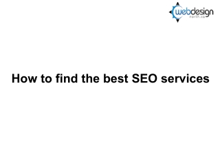 How to find the best SEO services