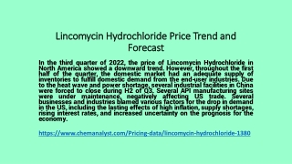 Lincomycin Hydrochloride Prices