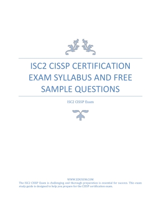 [New] ISC2 CISSP Certification Exam Syllabus and Free Sample Questions