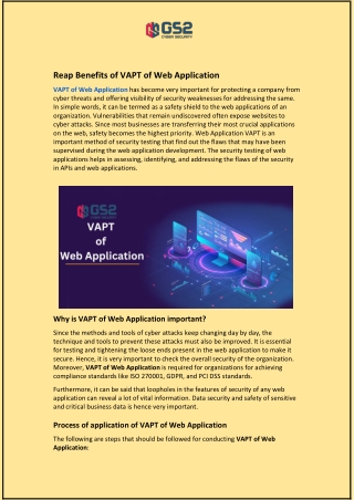 Reap Benefits of VAPT of Web Application