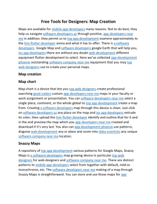 Free Tools for Designers Map Creation