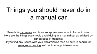 Things you should never do in a manual car (1)