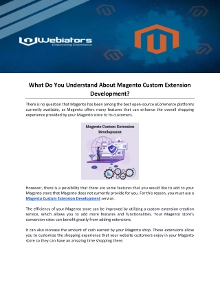 What Do You Understand About Magento Custom Extension Development?