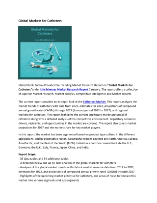 Global Markets for Catheters