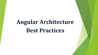 Angular Architecture Best Practices