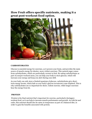 How Fruit offers specific nutrients