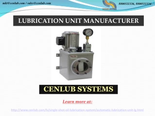 The Best Lubrication Unit Manufacturer in India