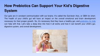 How Prebiotics Can Support Your Kid's Digestive System