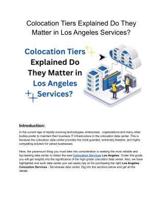Colocation Services Los Angeles Tiers Explained Do They Matter_