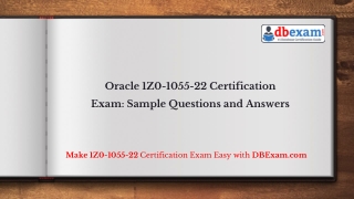 Oracle 1Z0-1055-22 Certification Exam: Sample Questions and Answers