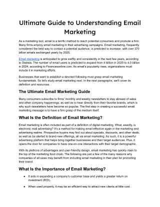 Ultimate guide to understand email marketing.