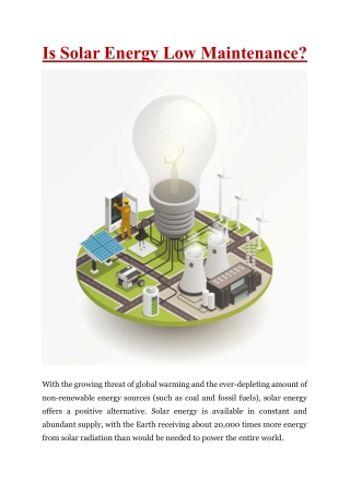 Is Solar Energy Low Maintenance?