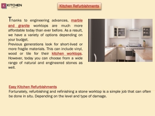 Kitchen worktops refurbishments