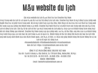 Mẫu website du lịch