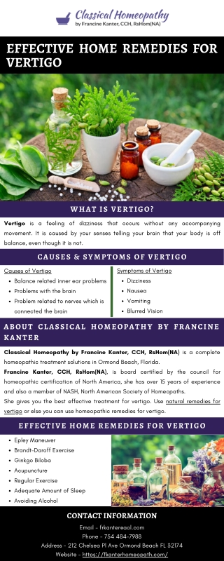Effective Home Remedies for Vertigo