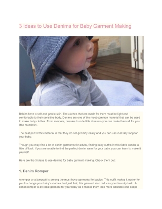 3 Ideas to Use Denims for Baby Garment Making