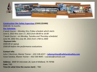 Construction Site Safety Supervisor Course