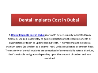 Dental Implant Cost in Dubai