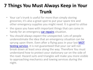 7 Things You Must Always Keep in Your