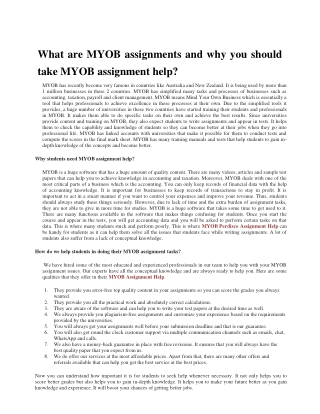 What are MYOB assignments and why you should take MYOB assignment help?