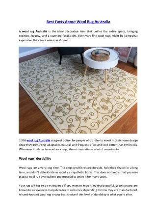 Best Facts About Wool Rug Australia