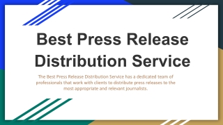 Best Press Release Distribution Service
