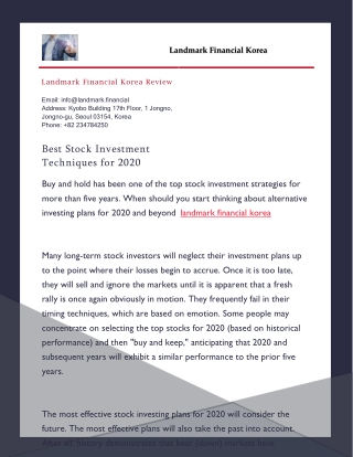 Best Stock Investment Techniques for 2020