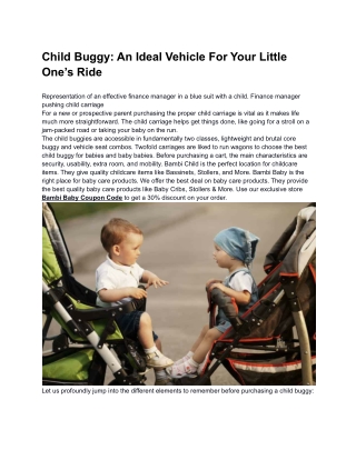 Child Buggy_ An Ideal Vehicle For Your Little One’s Ride