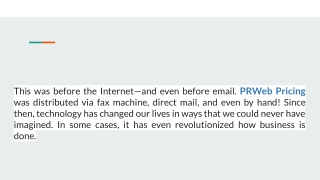 Press Release Pricing Industry Grew and Developed from the Pros