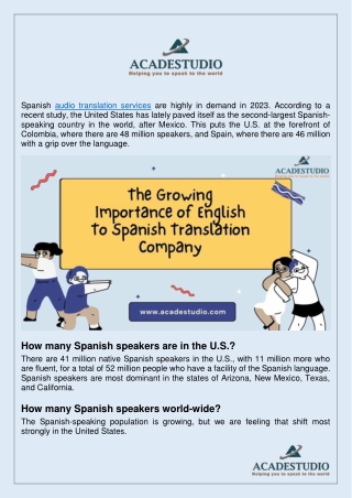 English to Spanish translation services by Acadestudio